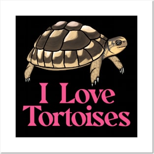 I Love Tortoises Pink for Tortoise Lovers Posters and Art